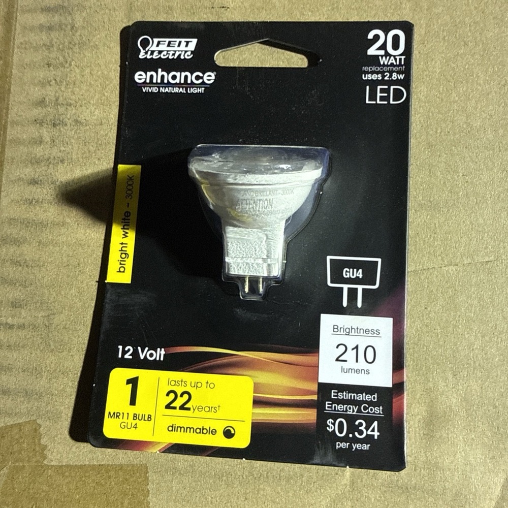 Feit Electric MR11 Bulb GU4 20W Replacement Dimmable Enhance Reflector LED